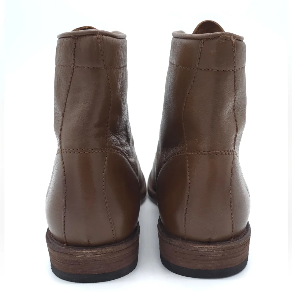 FRYE TYLER MENS Lace Up Hand Crafted Leather Boots Cognac Size 11.5 D